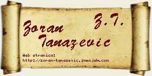 Zoran Tanazević vizit kartica